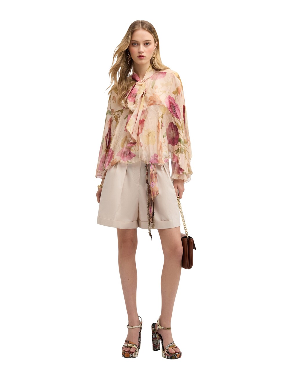 Motivi - Blusa de gasa mezcla de seda con estampado
