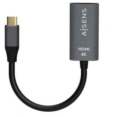 Conversor HDMI 4K 60Hz Aisens A109-0683/ HDMI Hembra - USB Tipo-C Macho/ 15cm/ Gris