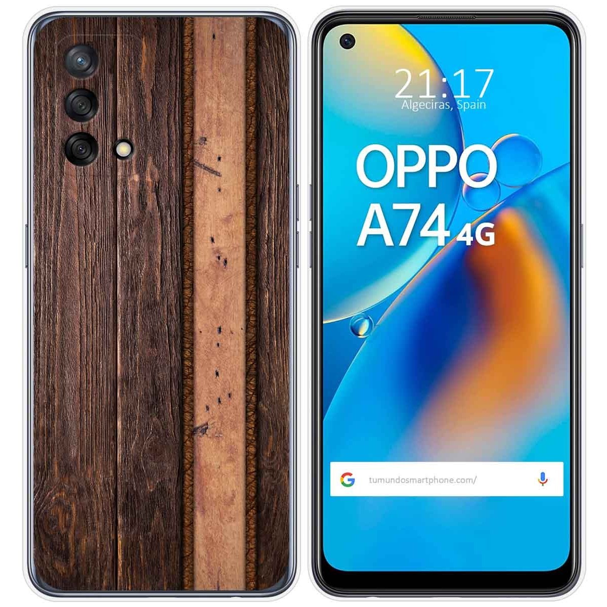 Tumundosmartphone Funda Gel Tpu para Oppo A74 4G diseño Madera 05 Dibujos