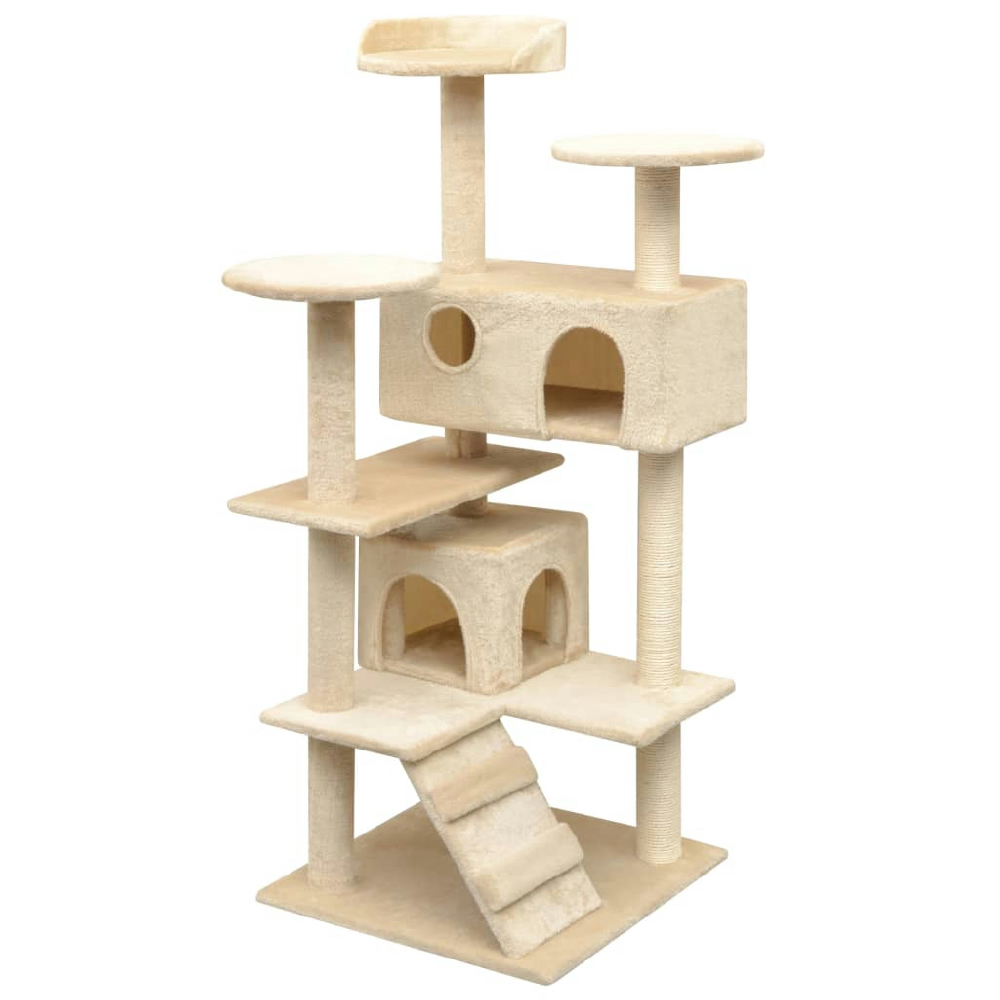vidaXL RASCADOR PARA GATOS CON POSTE RASCADOR DE SISAL 125 CM BEIGE