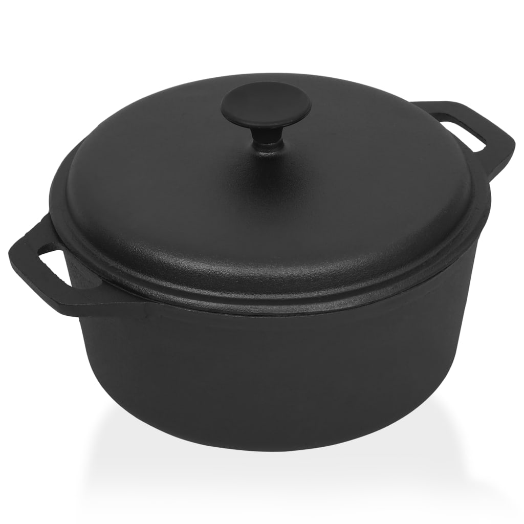 Vidaxl Olla de Hierro Fundido Ø26,5 Cm - Negro - 5 L - 5,3 Kg