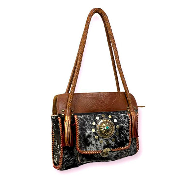 énvo Bolso de Hombro Boho de Piel Artesanal para Mujer