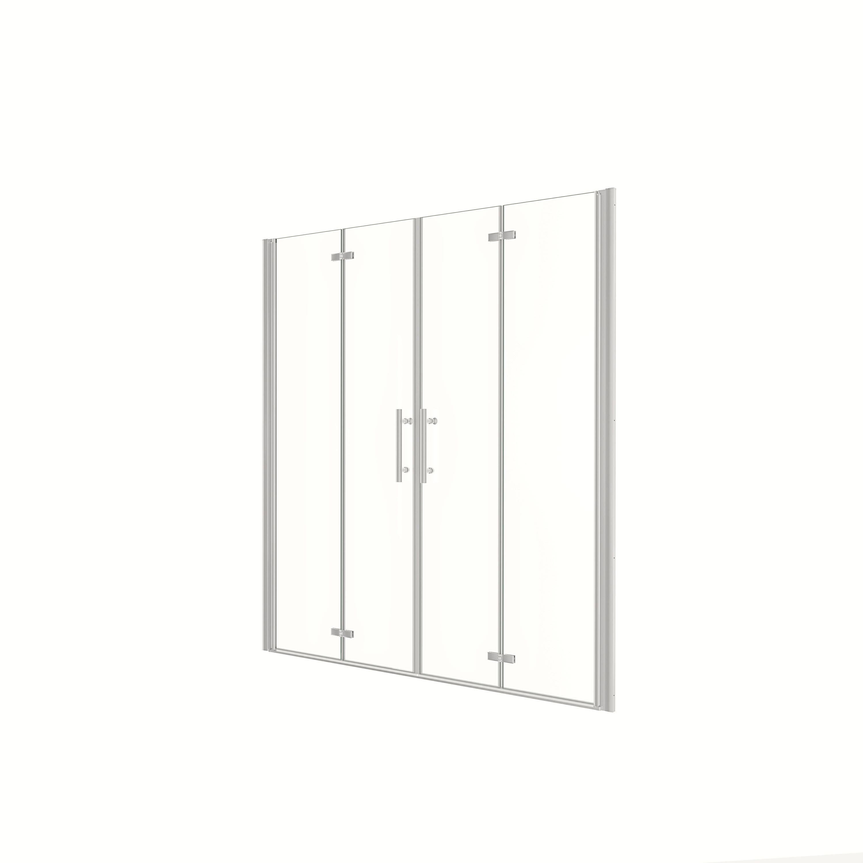 AICA Mampara de Ducha Frontal Plegable 4Hojas Perfil Cromado Vidrio Antical 6mm (1918-1958)x1850mm