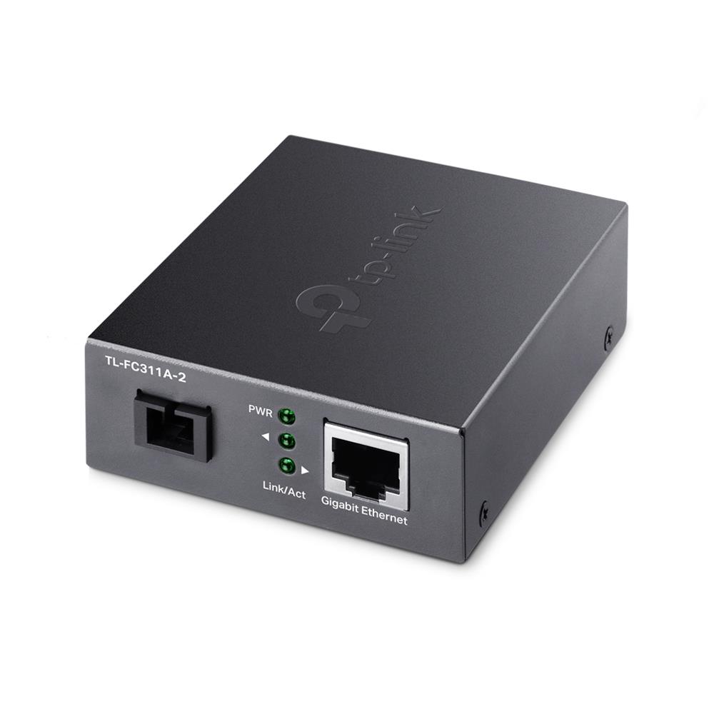 Conversor de Medios Gigabit RJ45 a Fibra óptica de un Solo Modo
