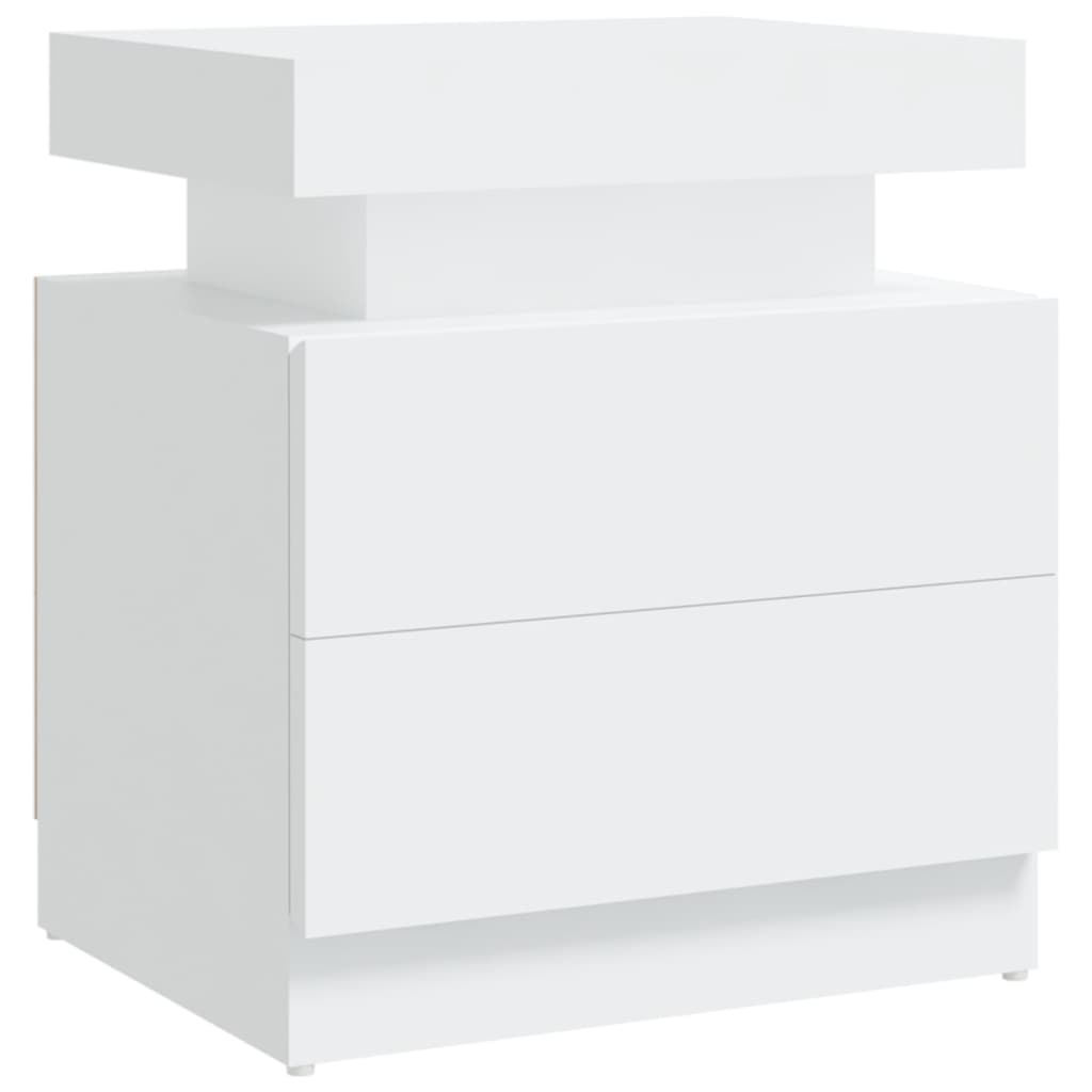 Mesita de Noche Vidaxl Madera Ingeniería 45x35x52 Cm Blanco