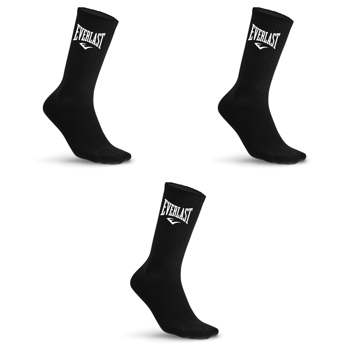 Calcetines Hombre Everlast Pack 3 Pares Modelo Tennis Negro