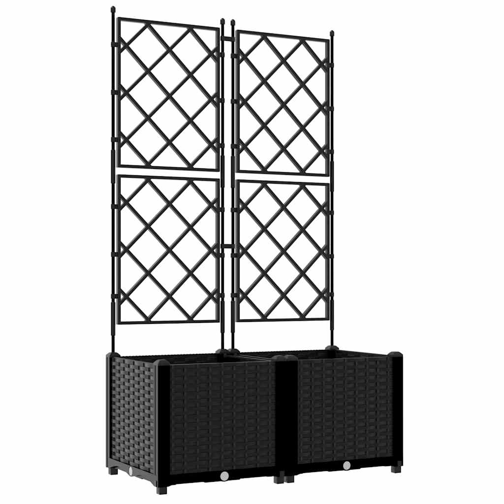 vidaXL Macetero de Jardín 2 pcs Negro 80 x 40 x 143 cm Plástico