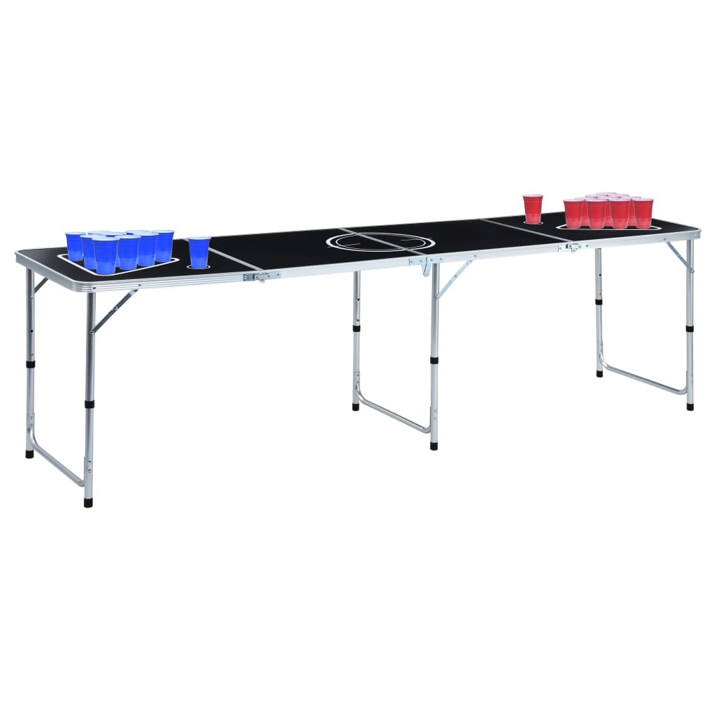 vidaXL Mesa de beer pong plegable con tazas y bolas de 240 cm