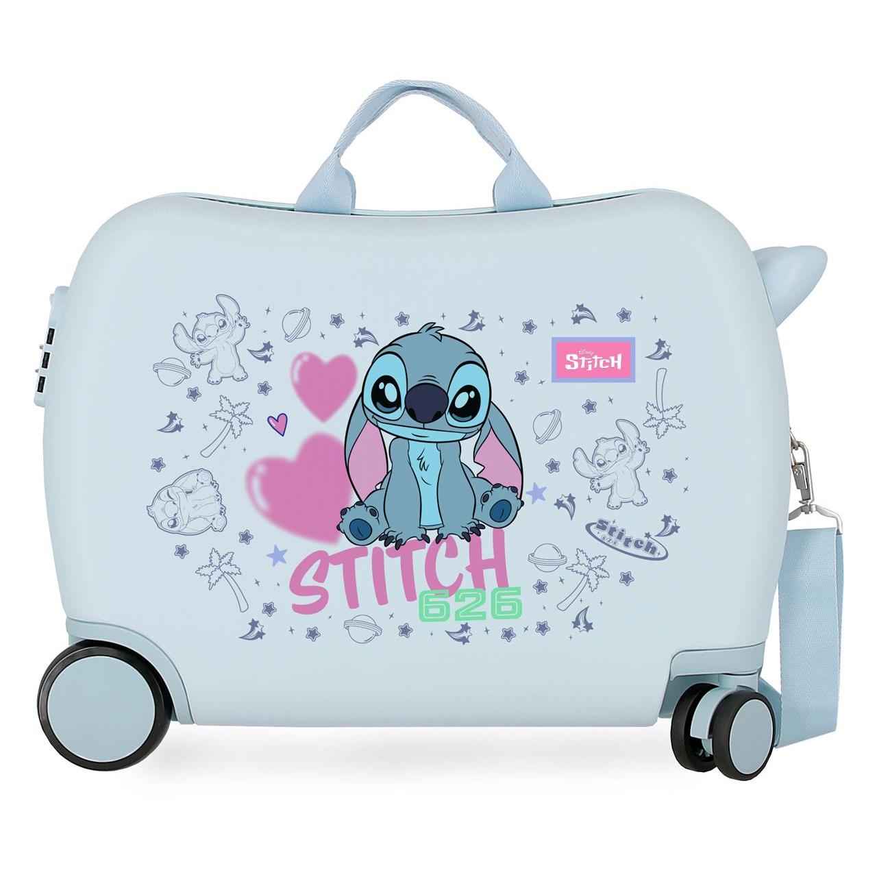 Maleta Infantil Disney Stitch hearts azul claro 38x50x20cm