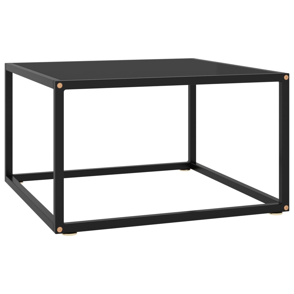Vidaxl Mesa de Centro con Vidrio de Mármol 60x60x35 Cm Transparente | Negro | Blanco