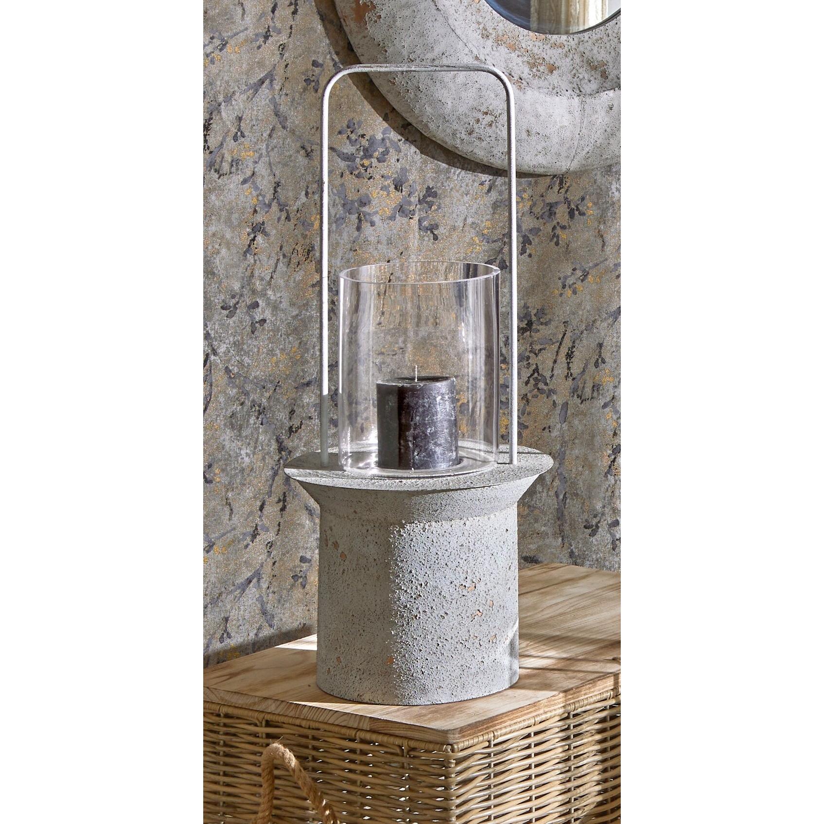 Farol metal c/asa blanco jaspeado oro 69 cms. 30dx69 cms. El mejor complemento para tu hogar.