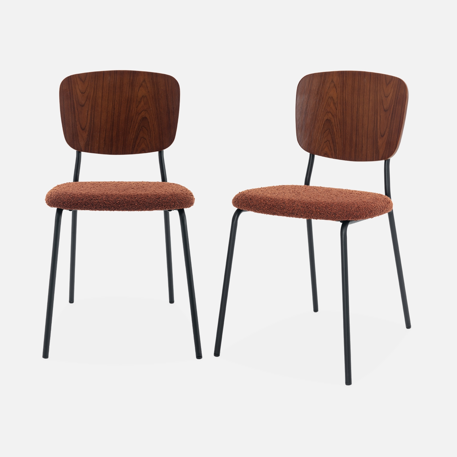 sweeek - Sillas loop texturizada, set de 2 , Emy , 47x51x81