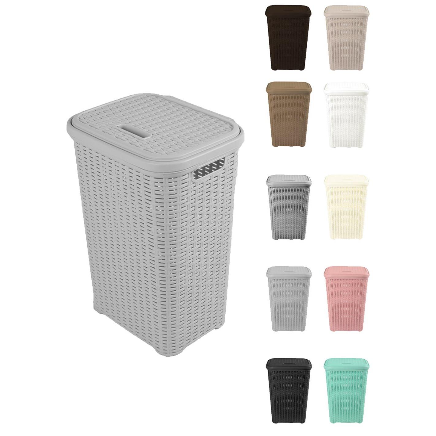 JARDIN202 - Pongotodo Diseño Rattan para Colada 60L - Cesto Para la Ropa Sucia