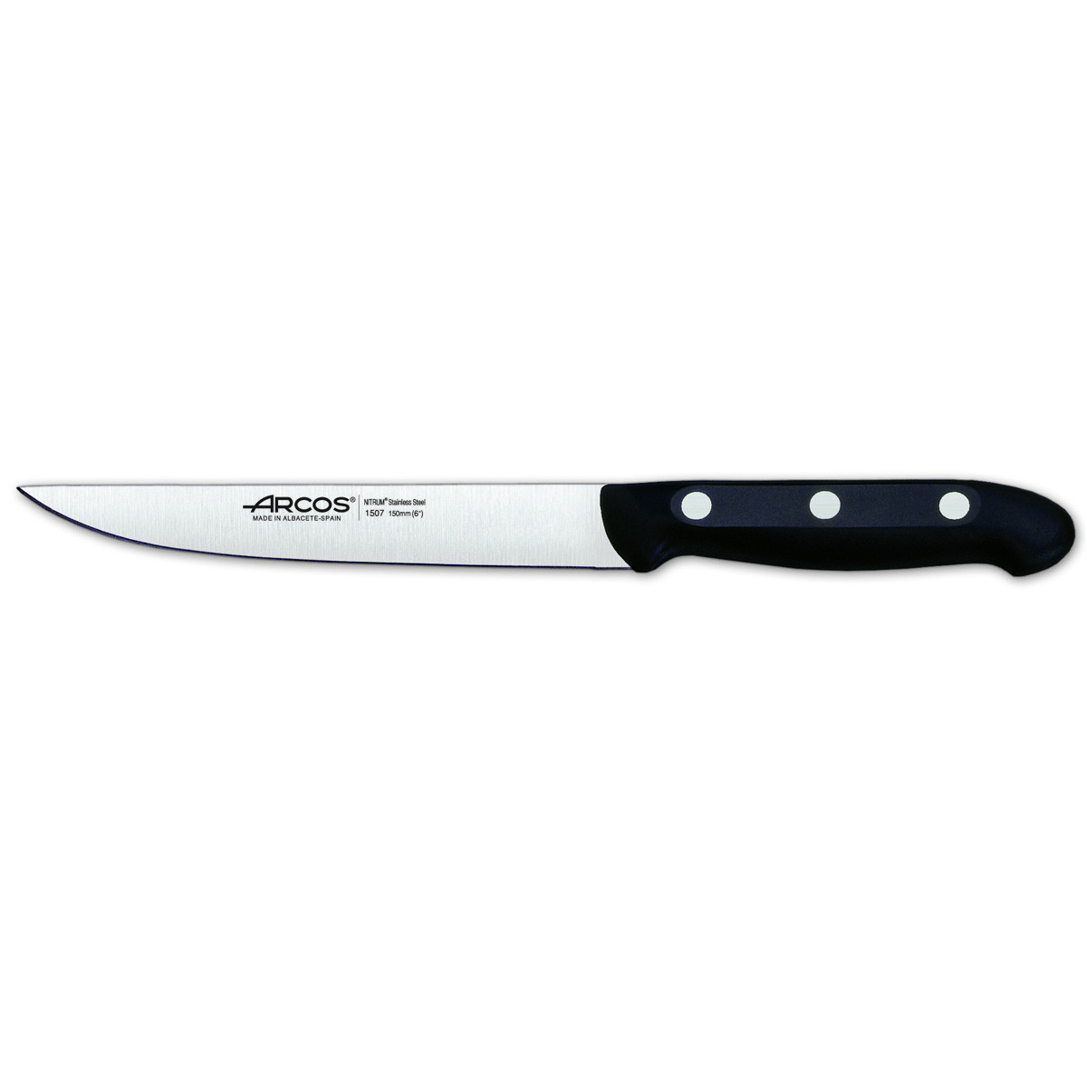 Cuchillo de cocina Arcos Maitre 150700 de acero inoxidable Nitrum y mango de polipropileno con hoja de 15 cm en blíster