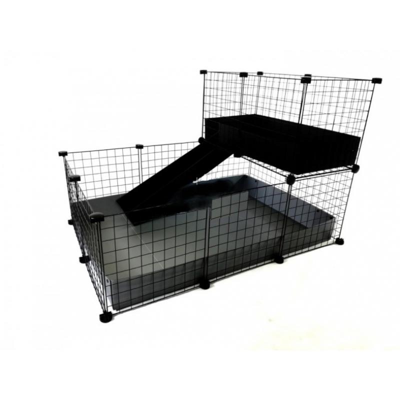 C&C jaula modular 3x2 + Loft 2x1 + Rampa plata
