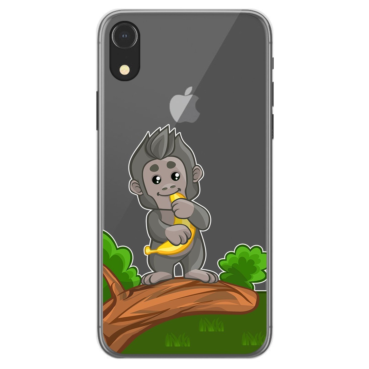 Tumundosmartphone Funda Gel Transparente para Iphone Xr diseño Mono Dibujos