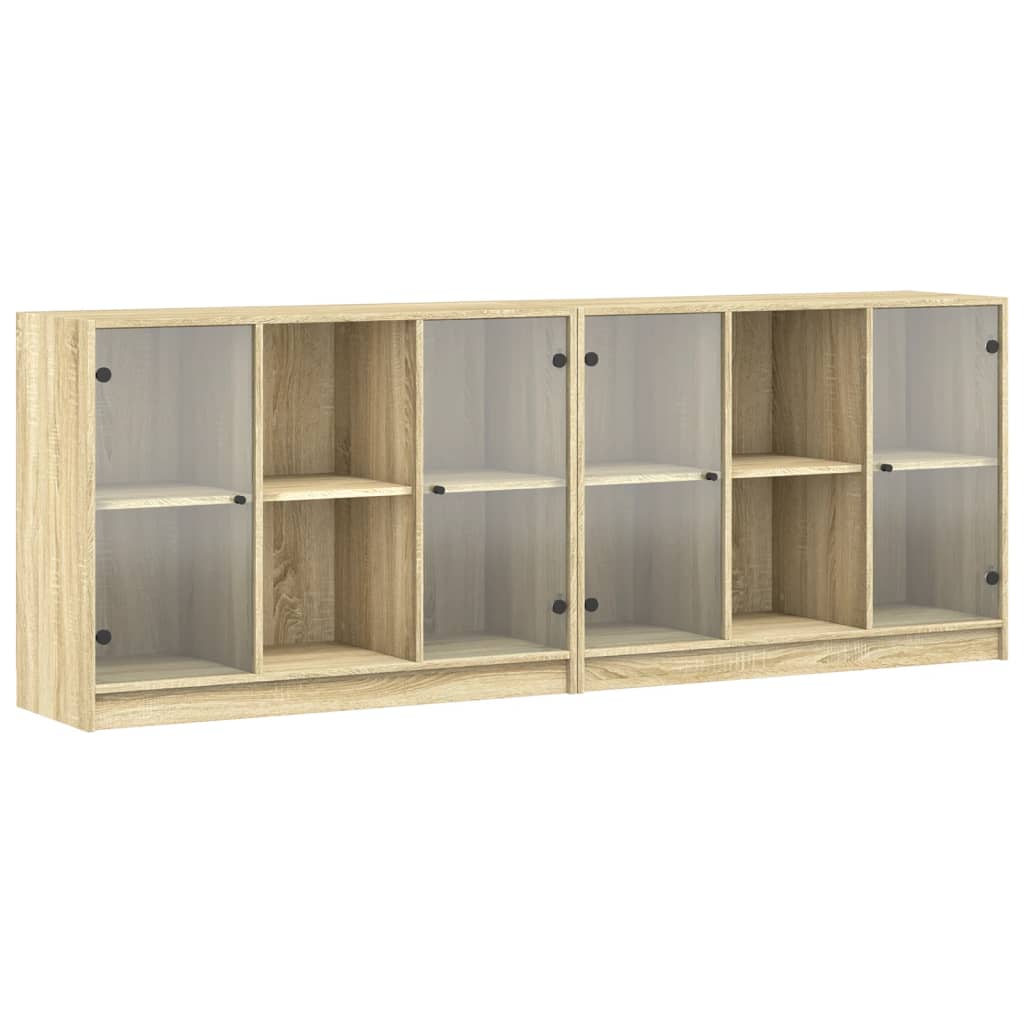 Vidaxl Estantería de Madera de Ingeniería con Puertas 204x37x75 Cm Blanco
