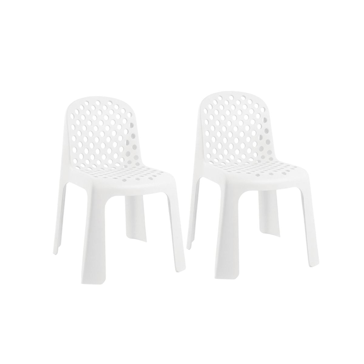 Pack de 2 sillas de exterior Bark apilable con protección anti UV blanco Adec