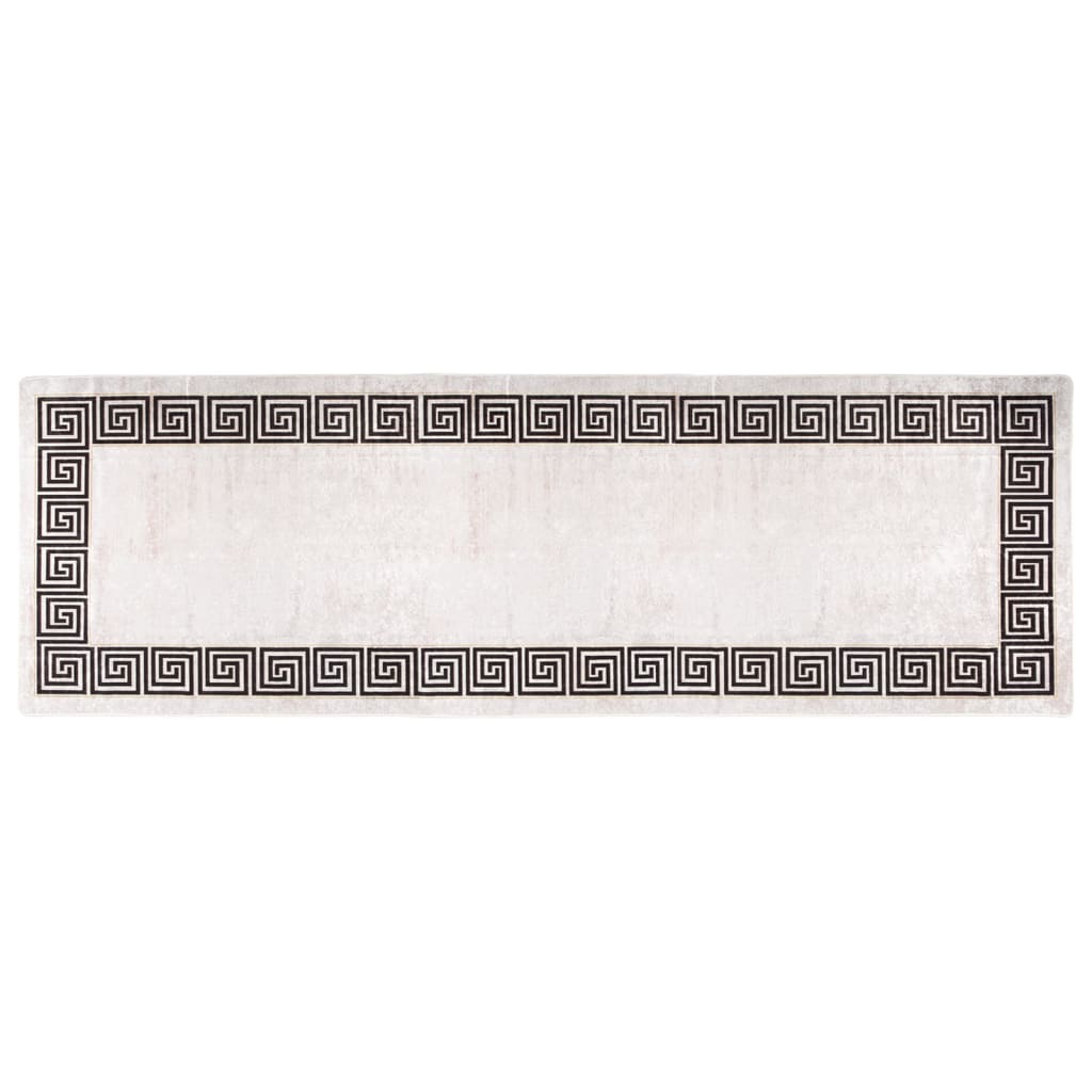 Vidaxl Alfombra Lavable Antideslizante 80x300 Cm Beige y Negro