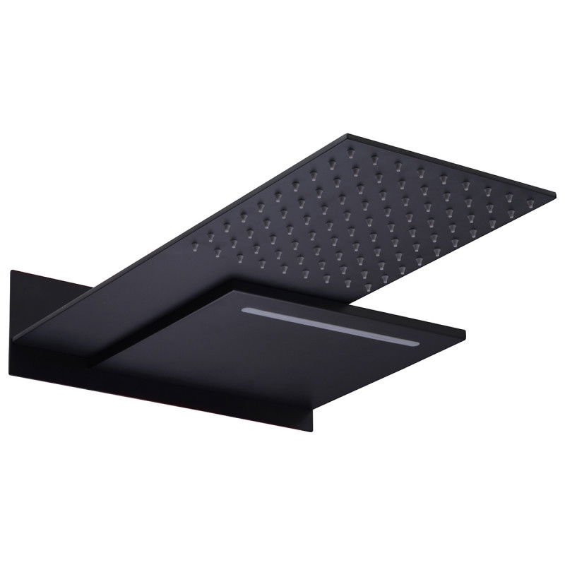 Imex RPS490/NG rociador de ducha rectangular con 2 funciones en color negro mate
