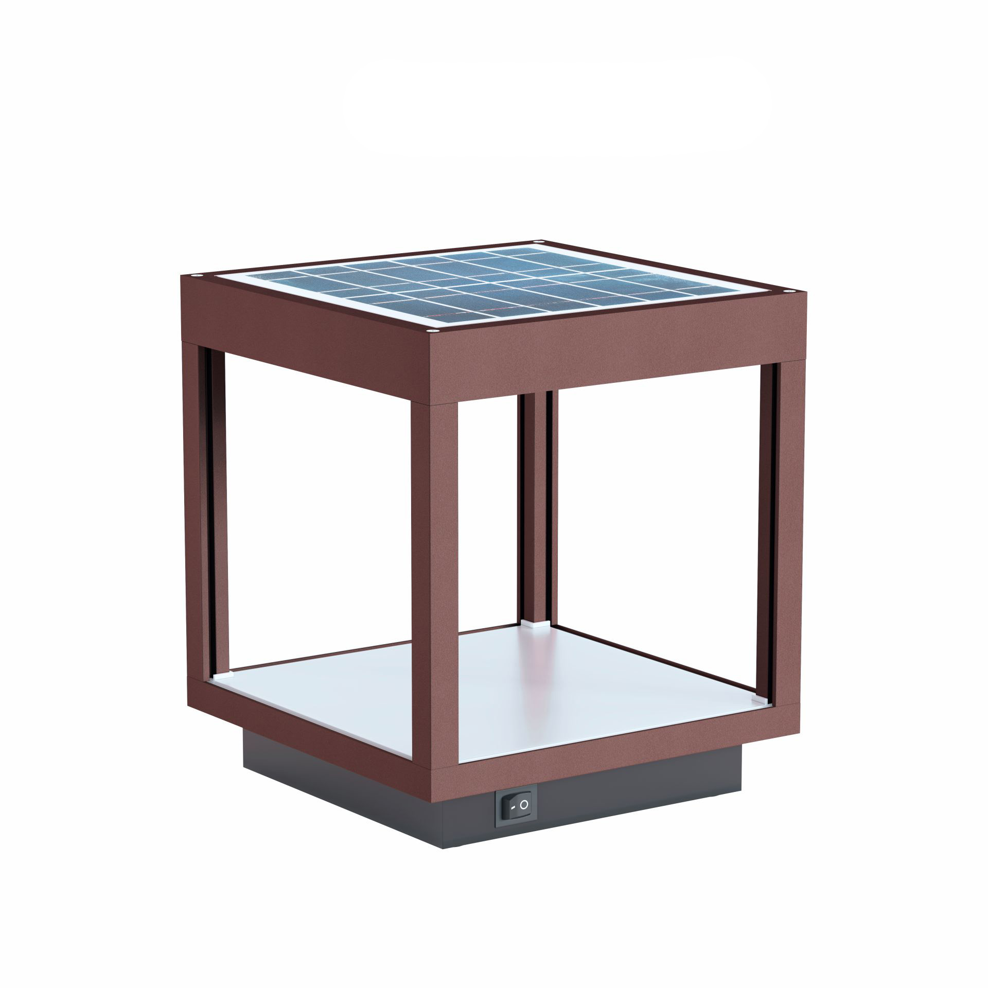 Linterna solar con visera LED de 3,5 W, funciona con pilas, IP54 Corten - Beneito & Faure