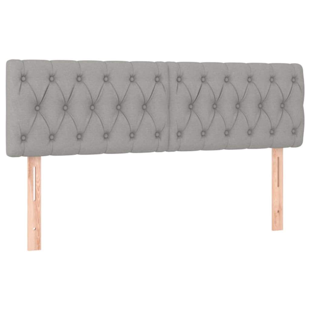 vidaXL Cabecero con LED de tela gris claro 160x7x78/88 cm