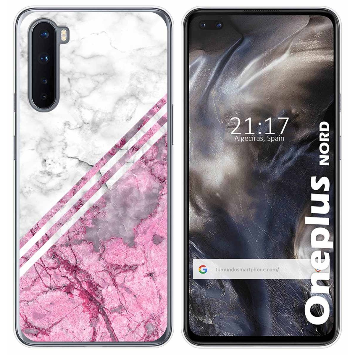 Tumundosmartphone Funda Gel Tpu para OnePlus Nord diseño Mármol 03 Dibujos
