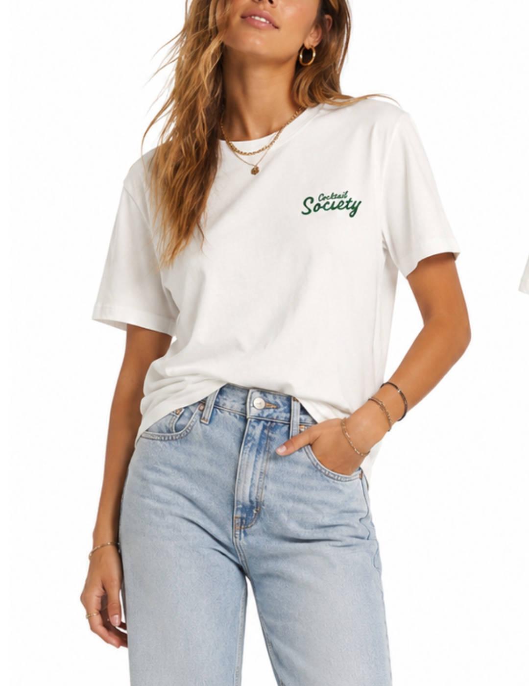 Camiseta Only Bolette blanco dibujo manga corta de mujer