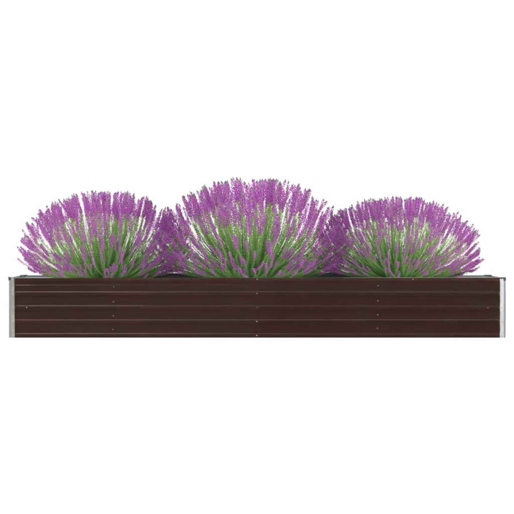 vidaXL Arriate de jardín de acero galvanizado marrón dimensiones 240 x 80 x 45 cm,  320 x 80 x 77 cm,  320 x 80 x 45 cm y mas