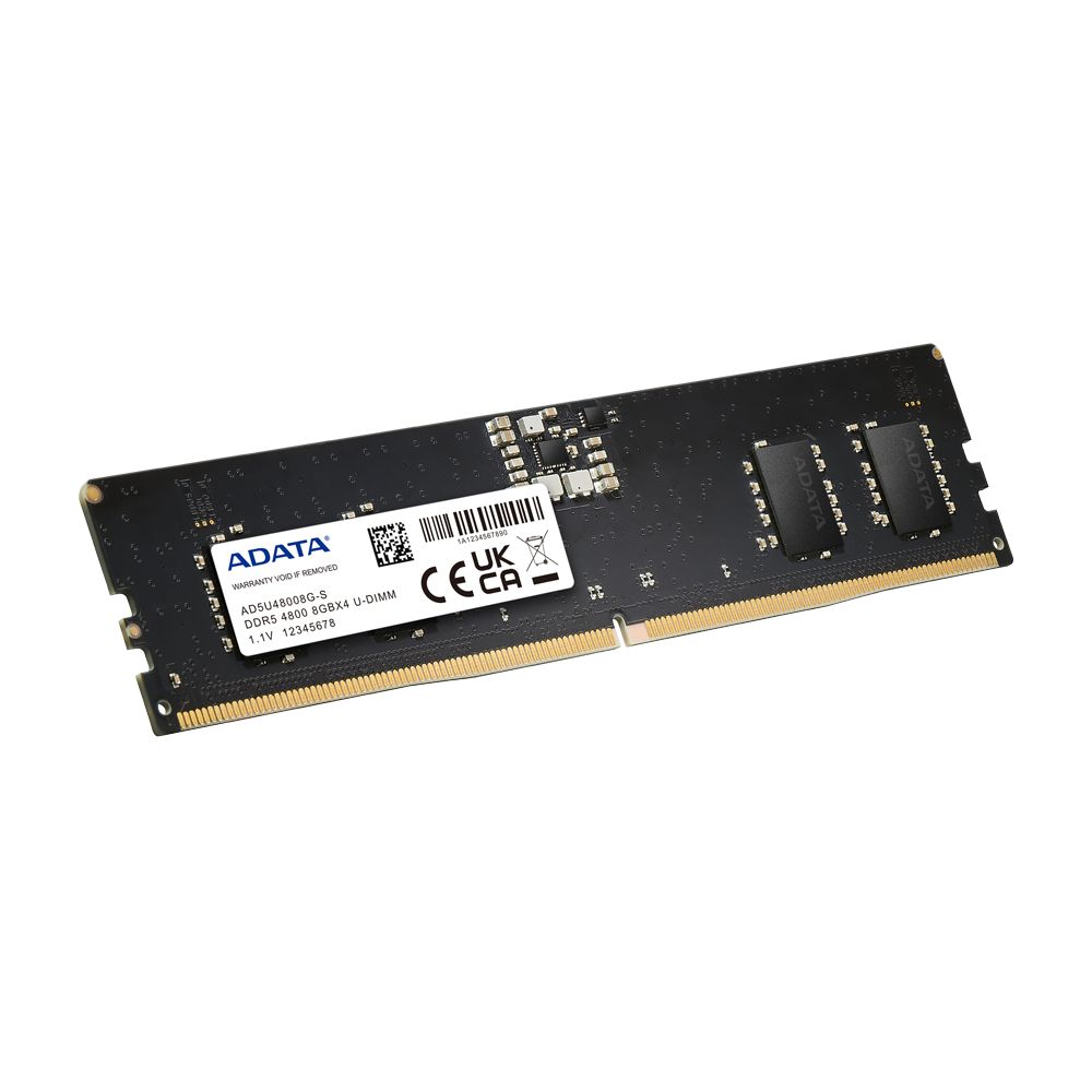 ADATA - Módulo de memoria RAM DDR5 8 GB AD5U48008G-S para PC, velocidad 4800 MT/s, bajo voltaje 1.1 V y tecnología ECC para estabilidad máxima