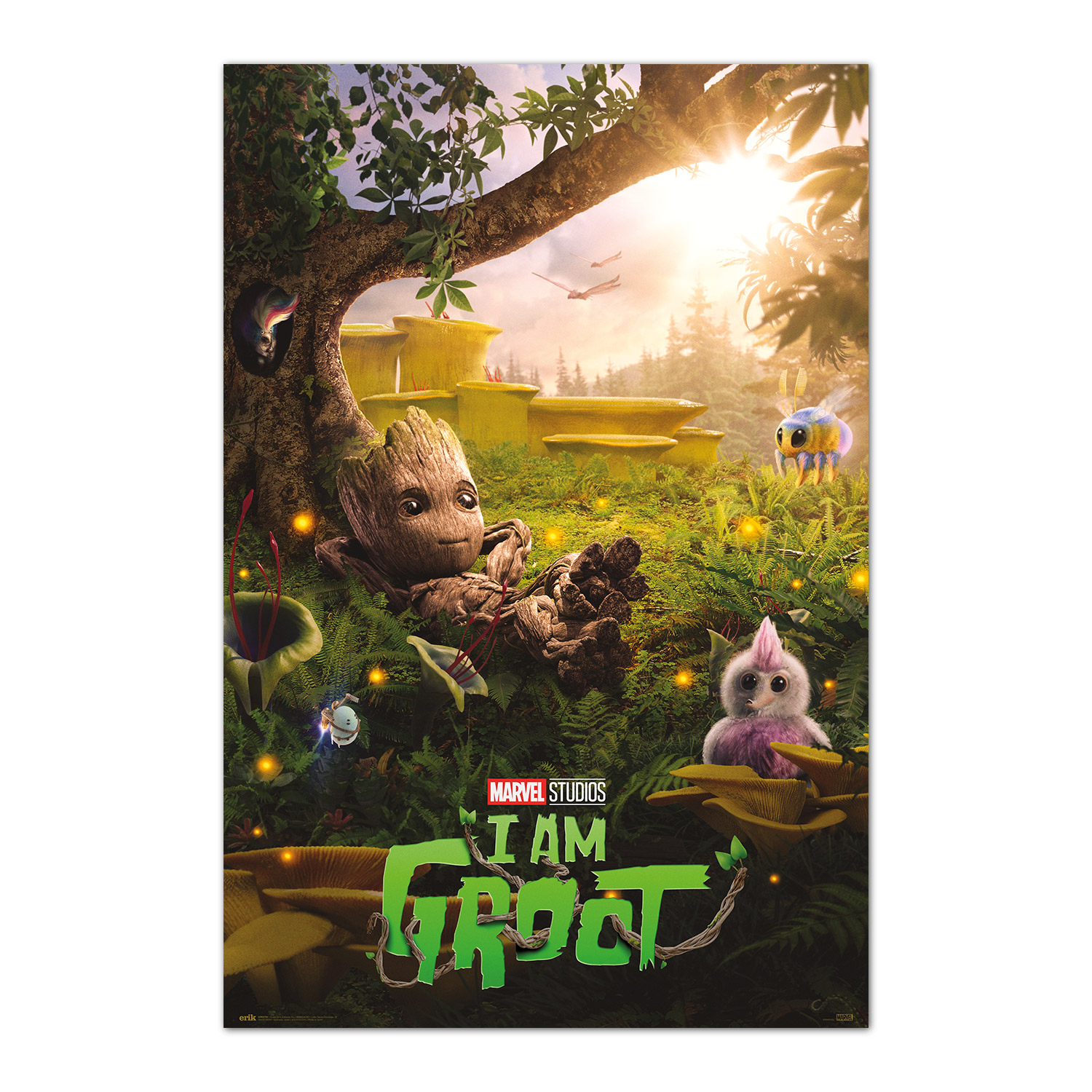 Póster Marvel Groot Tiempo de Relajación - 61 X 91 5 Cm - Papel de Brillo 150 Gr - Envío Enrollado