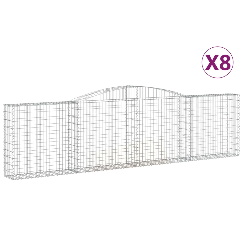 Vidaxl Cestas de Gaviones de Hierro Galvanizado - Pack de 8 - Varios Tamaños Disponibles