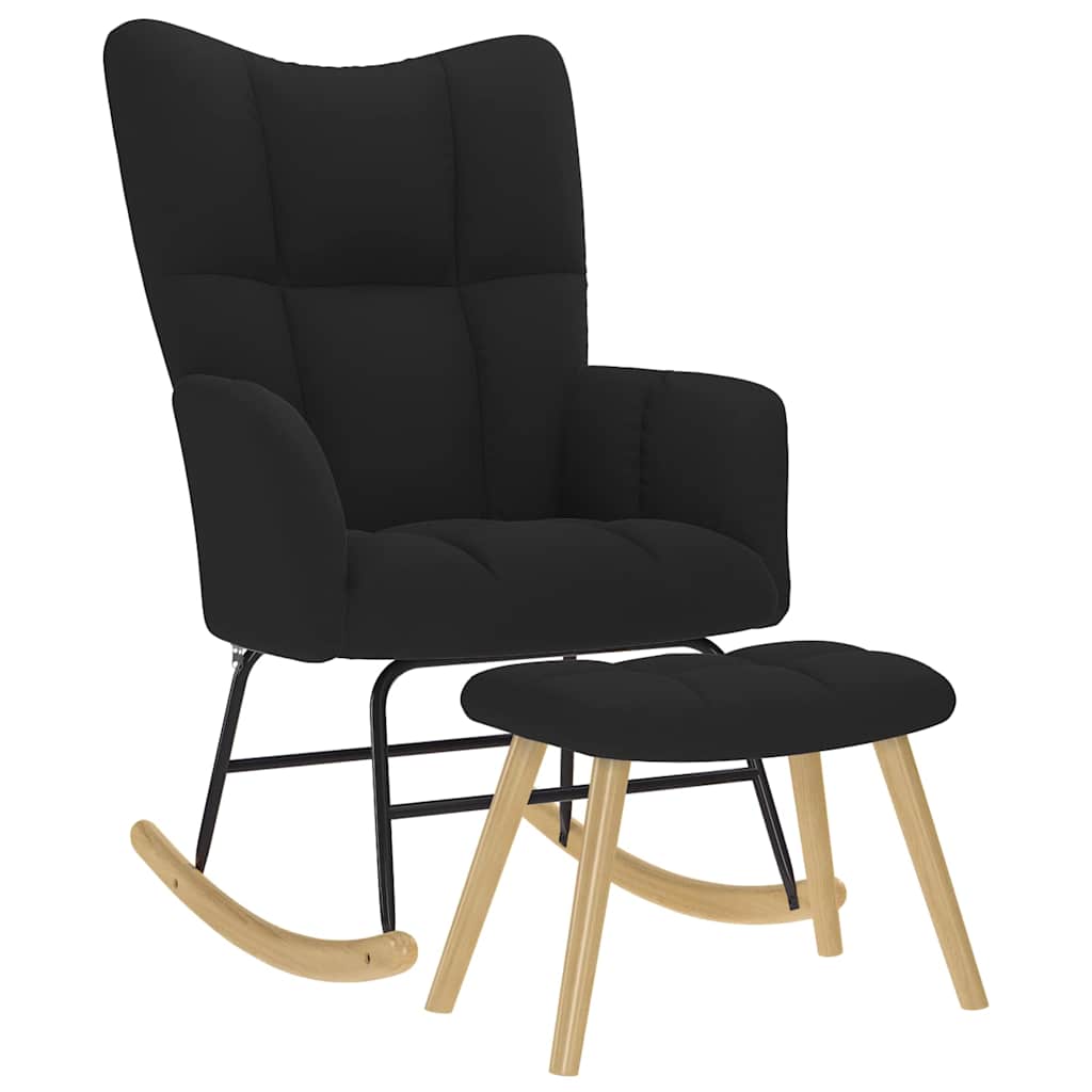 vidaXL Sillón mecedora con taburete tela Multicolor