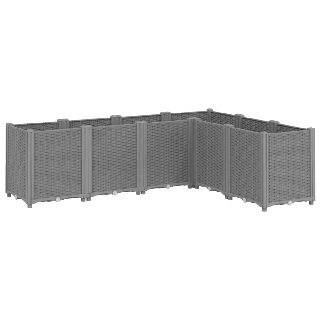 vidaXL Jardinera PP 160x120x53 cm Color Gris,  Gris claro,  Negro y mas