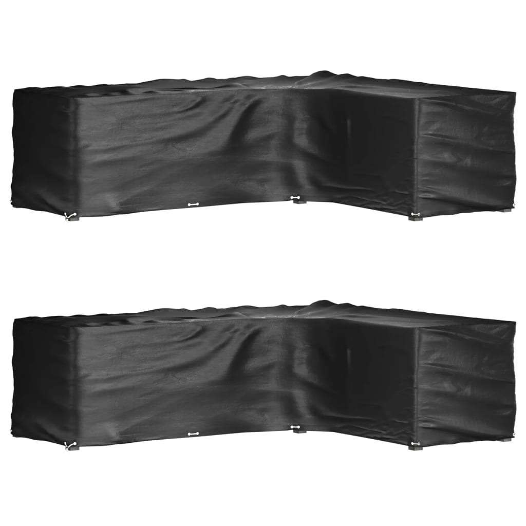 vidaXL Fundas muebles jardín forma de L 2 uds en dimensiones 215x215x70 cm/210x260x80 cm/250x250x70 cm y más | almacenamiento funcional diseño moderno para baño dormitorio sala