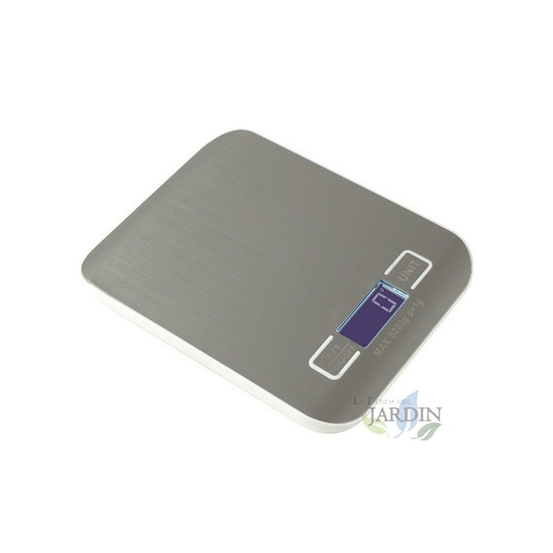 SUINGA Bascula de Cocina Madera 5 Kg - Graduación 1 gr | Peso de Cocina Digital | Bascula Digital de Cocina | Peso Alimentos 14x18 cm