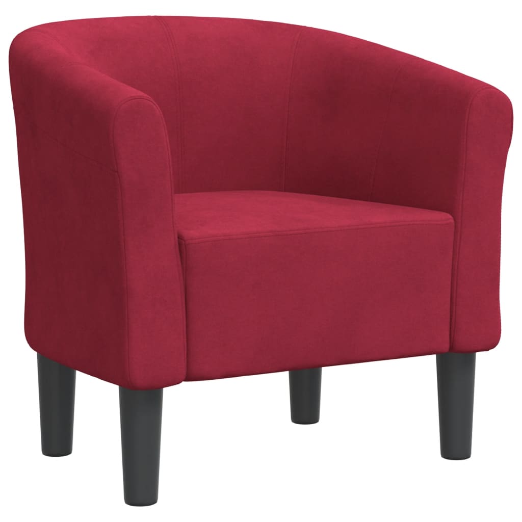 vidaXL Sillón de terciopelo rojo tinto