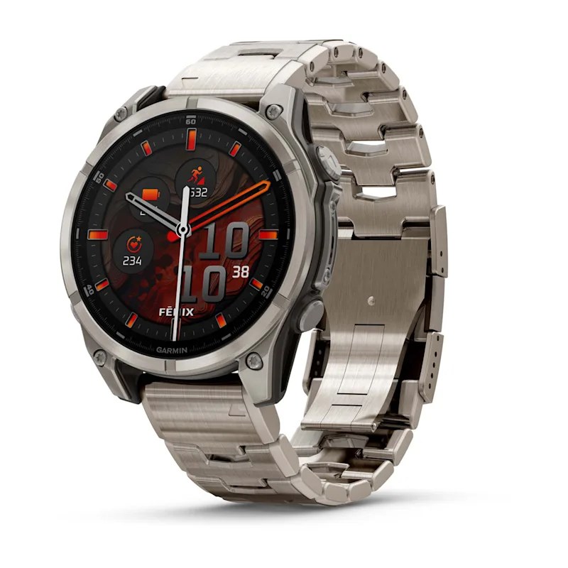 Garmin Fenix 8 3,56 cm (1.4") AMOLED 47 mm Digital 454 x 454 Pixeles Pantalla táctil Titanio Wifi GPS (satélite)