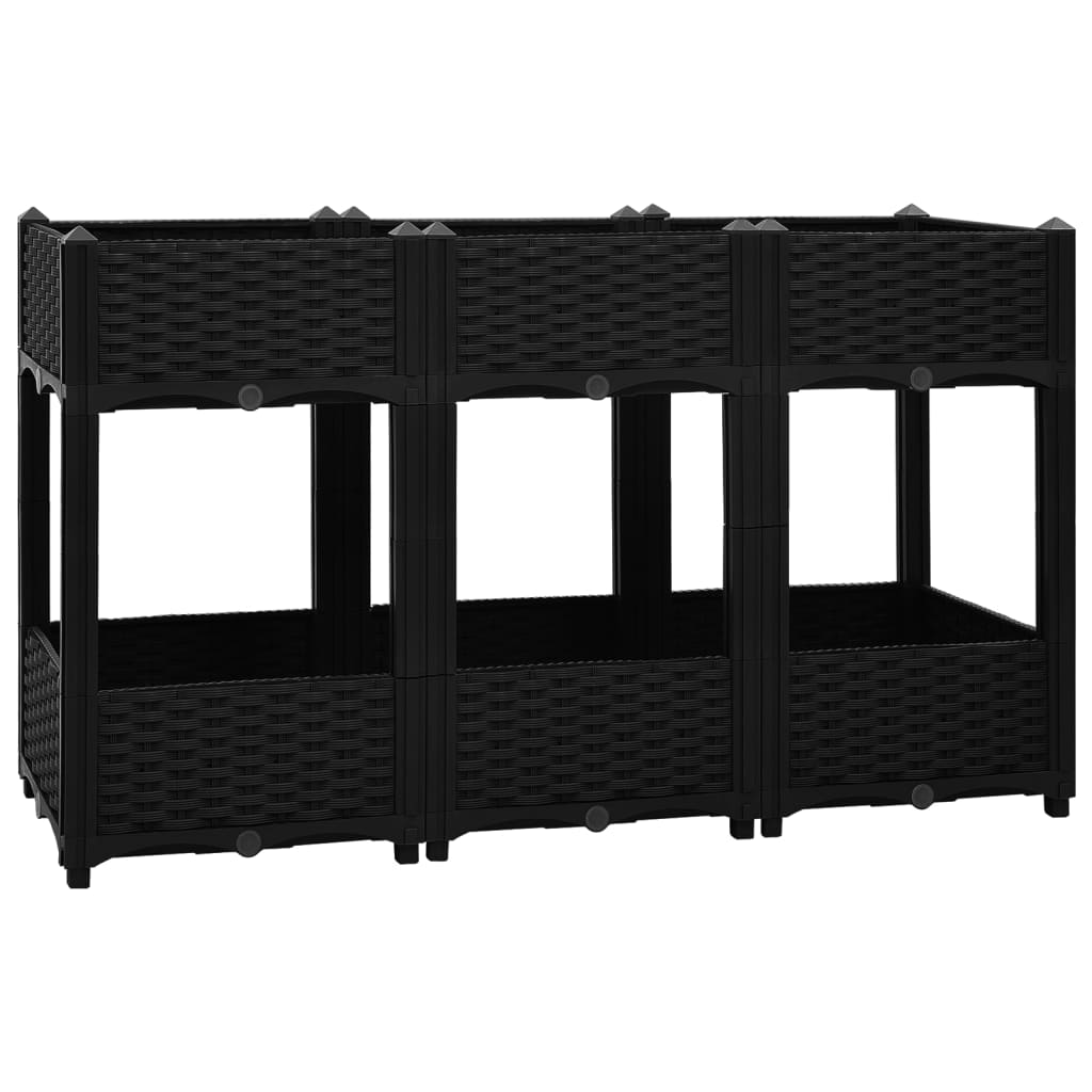 vidaXL Arriate 120x40x71 cm polipropileno Color Gris oscuro,  Marrón,  Negro y mas