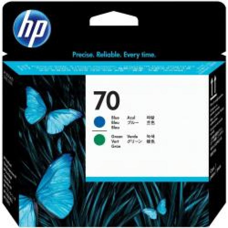 Cabezal azul y verde hp 70