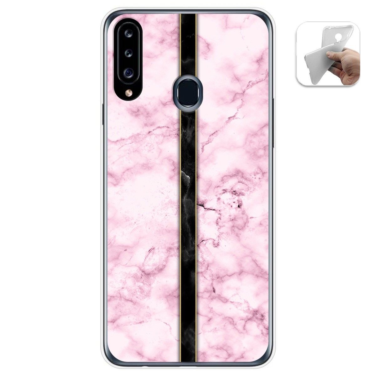 Tumundosmartphone Funda Gel Tpu para Samsung Galaxy A20s diseño Mármol 04 Dibujos