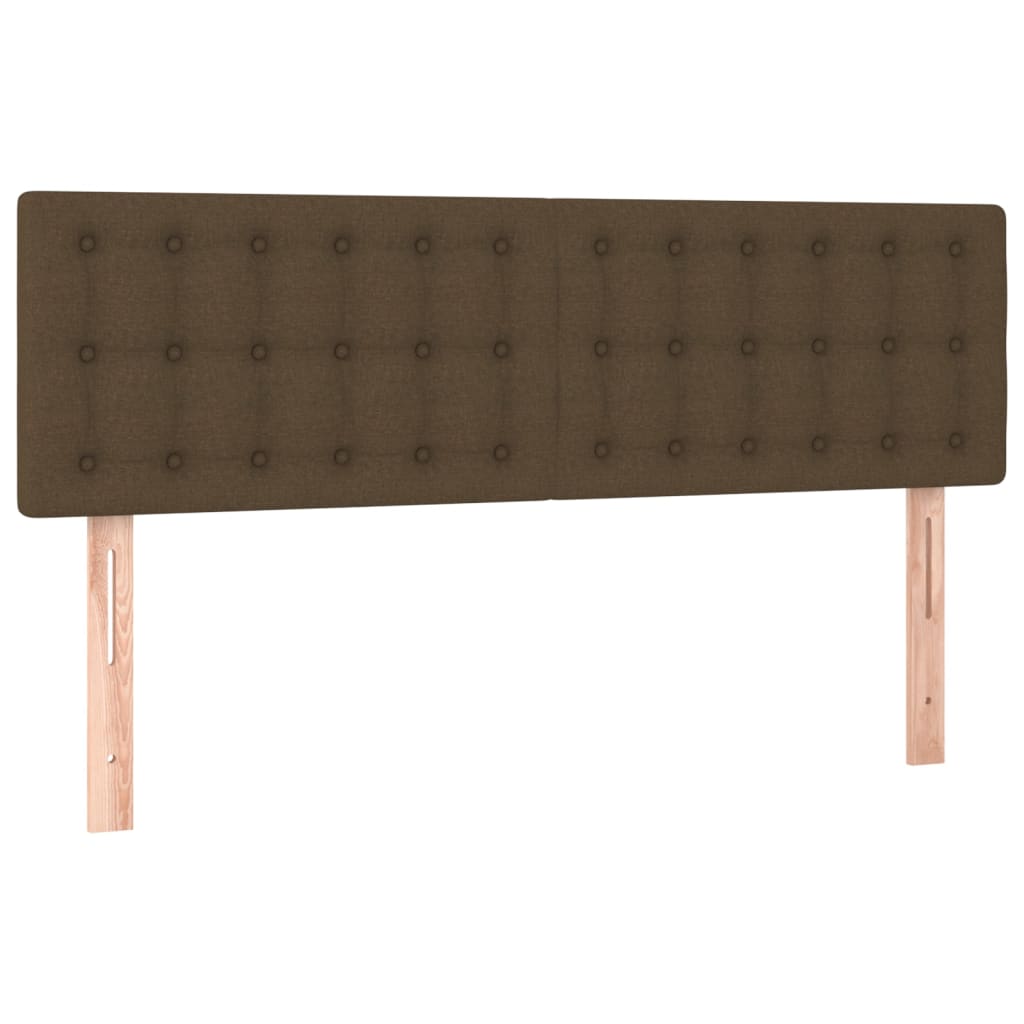 vidaXL Cabeceros tela marrón oscuro 144x5x78/88 cm