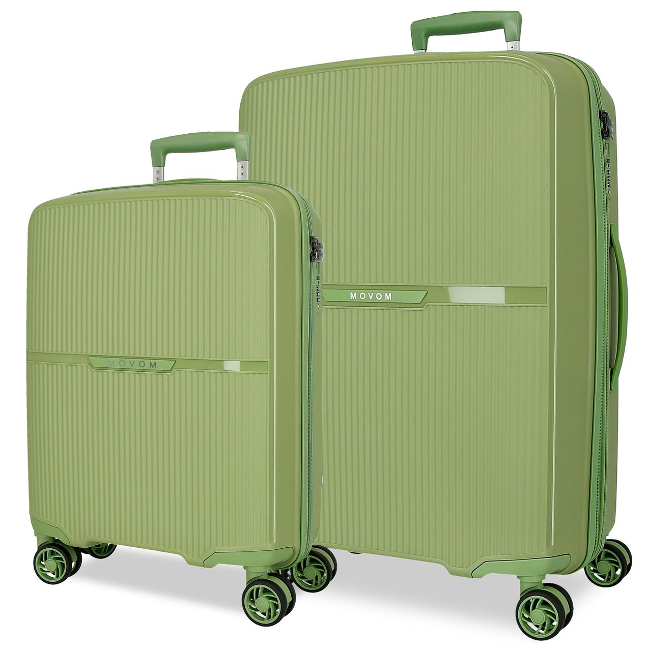 Set de Equipaje Movom Moon: Maleta de Cabina y Mediana en Polipropileno, Extensible, con Interior Organizado Ideal para Viajes