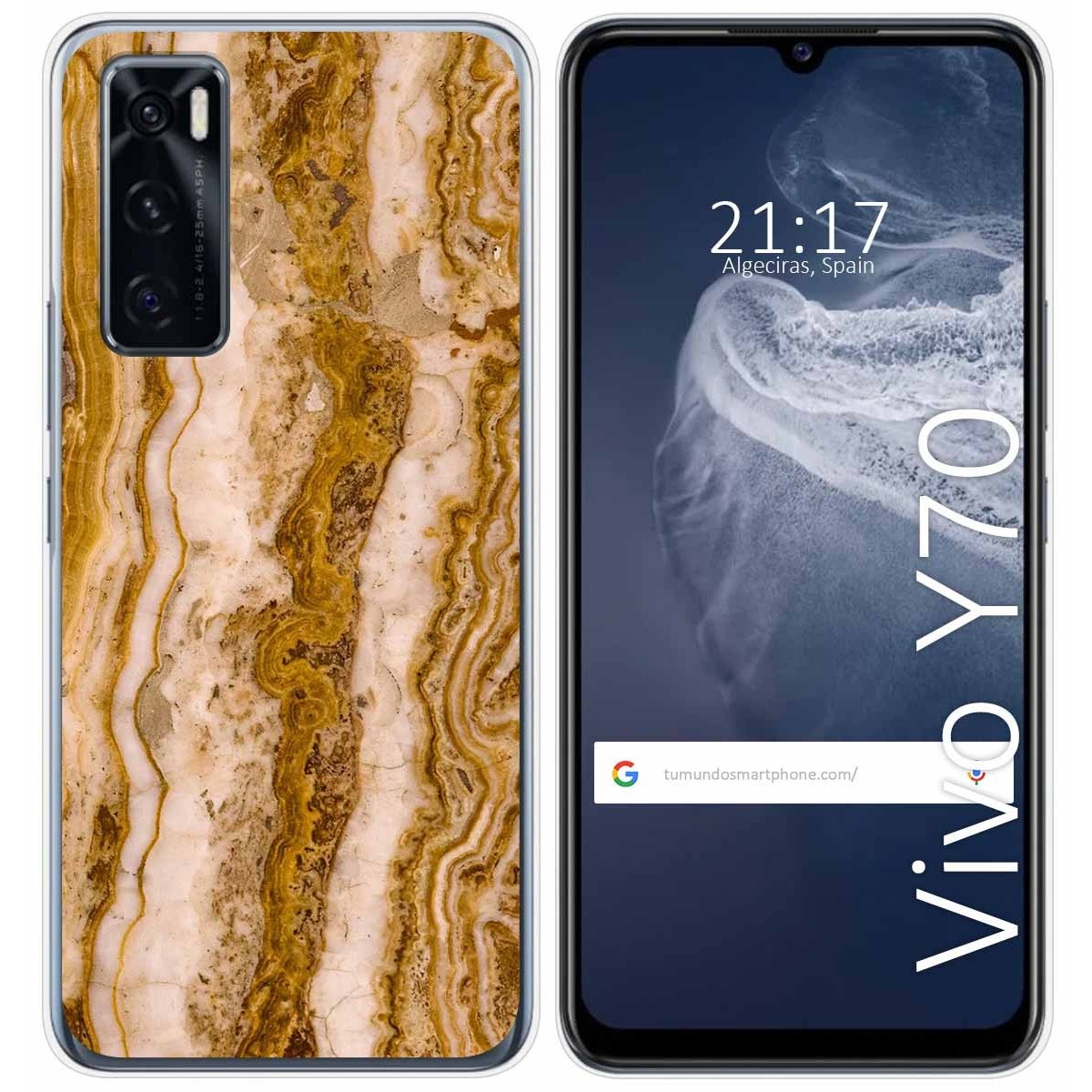 Funda Silicona para Vivo Y70 diseño Mármol 10 Dibujos