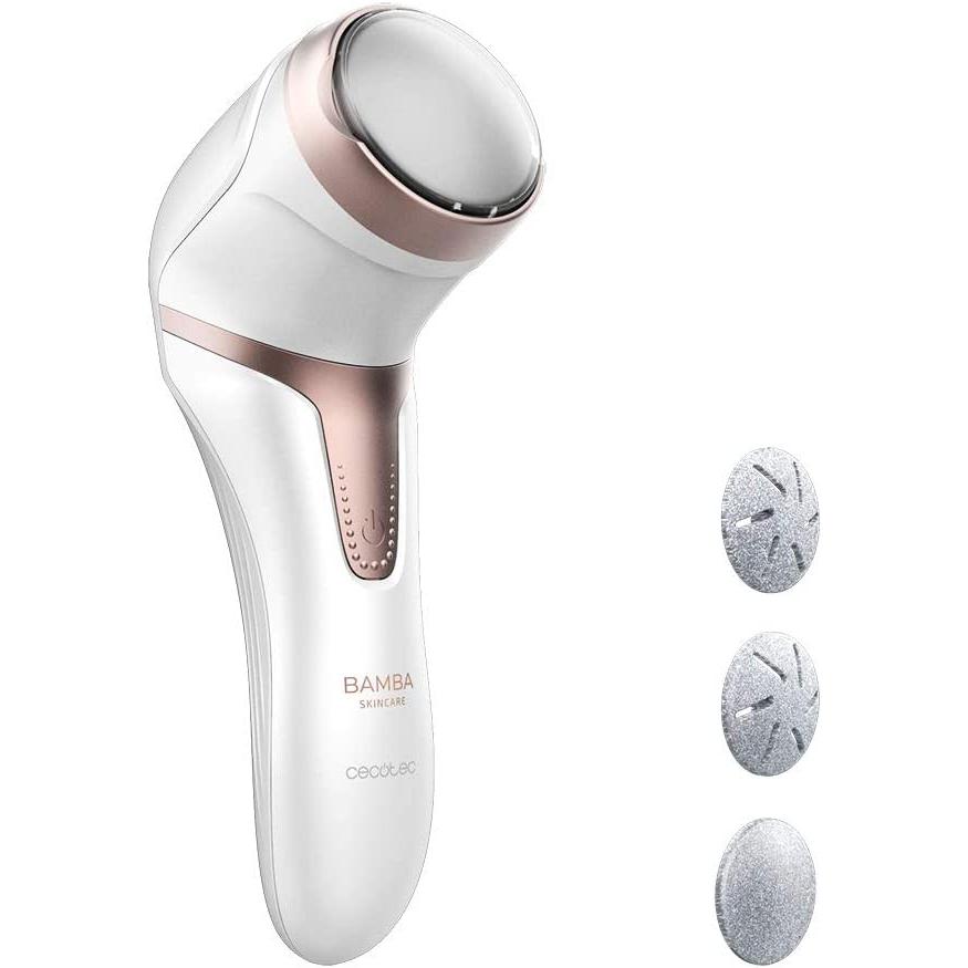 Cecotec Lima para Pies Eléctrica Bamba SkinCare. Batería Recargable de Litio, Autonomía 100 mins, Función Aspiración y Depósito