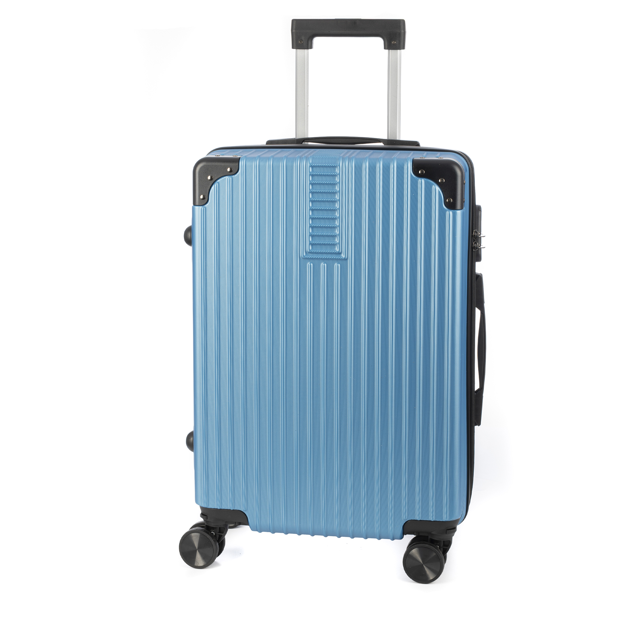 DAM.Maleta de cabina Trolley en material ligero de ABS de alta resistencia con esquinas reforzadas. Cerradura numérica y 4 ruedas dobles extraíbles y giratorias 360°. 38x23x59cm