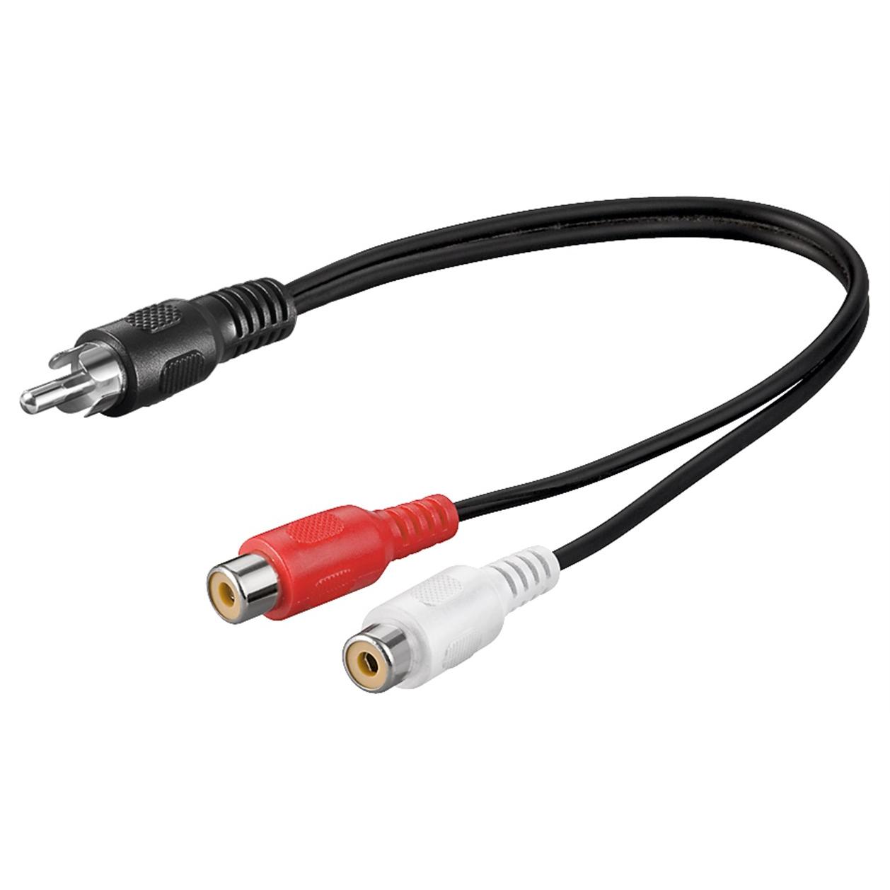 Goobay 50005 cable de audio 0,2 m RCA 2 x RCA Negro, Rojo, Blanco