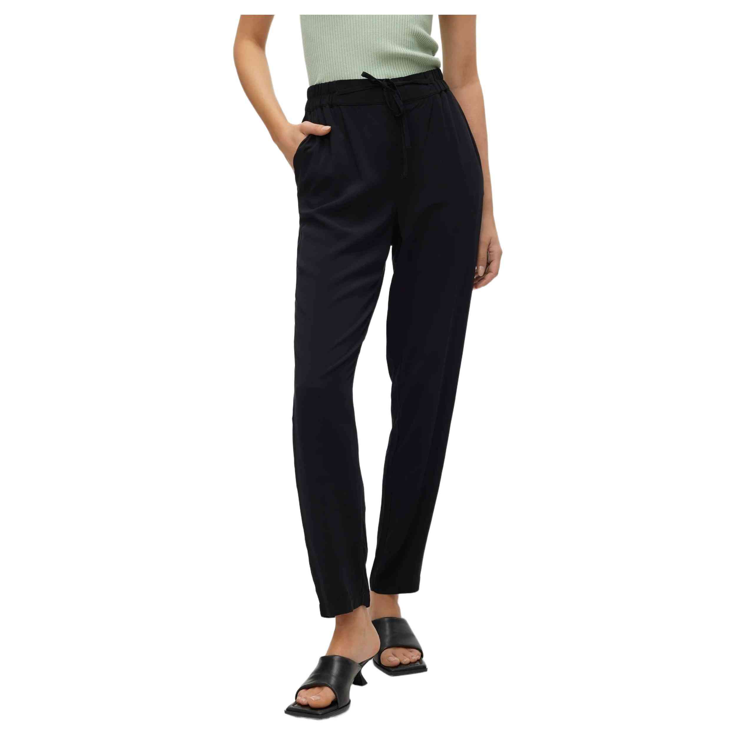Pantalon Largo Tiffosi Vmeasy Joy Nw Loose Pants Wvn Ga Black