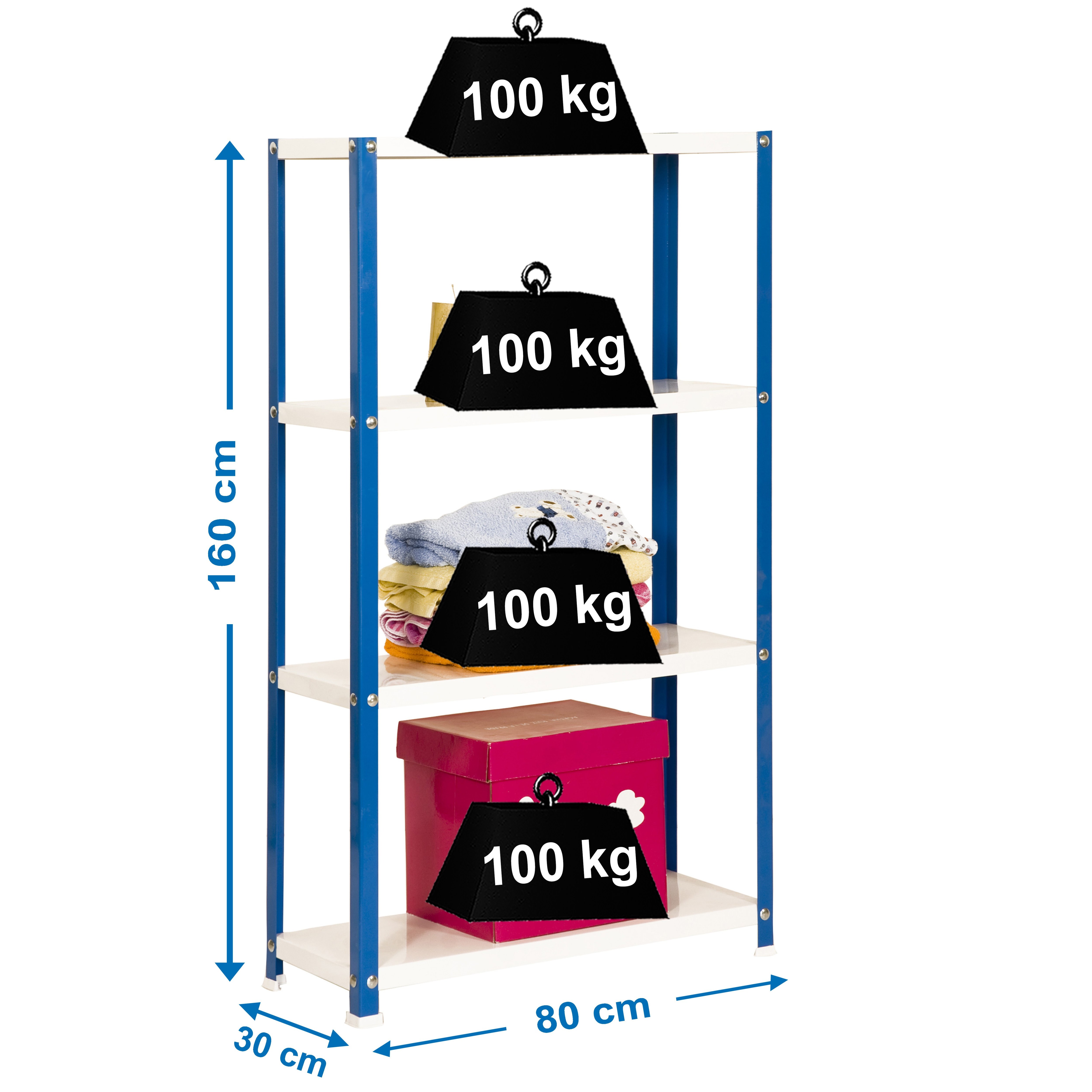 Estantería SIMONRACK Simonhome classic mini 4/300 azul/blanco