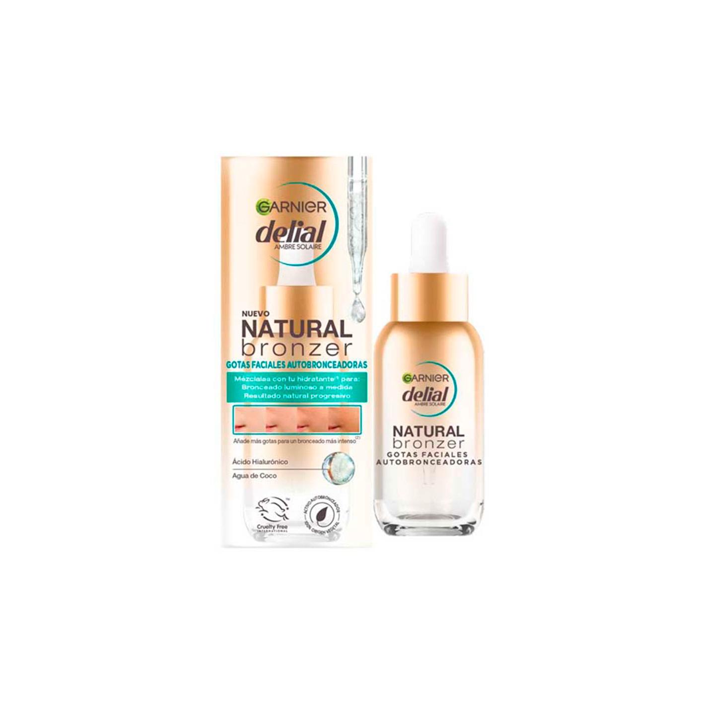 Delial Ambre Solaire - Autobronceador Gotas Natural Bronzer para Cuerpo, autobronceador vegetal progresivo que se mezcla con crema hidratante corporal para bronceado luminoso y natural